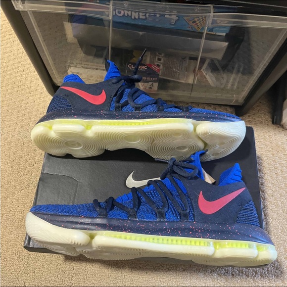 Nike KD X (10) Men's Size 13 Blue Red GITD -Nike ID AH2928-992